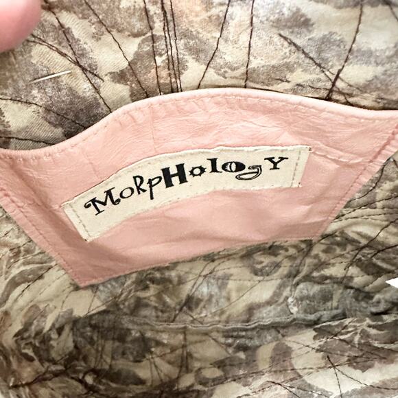 Northern Brights Morphology Mixed Media Patchwork Top Zip Fabric Crossbody Bag - Picture 10 of 12